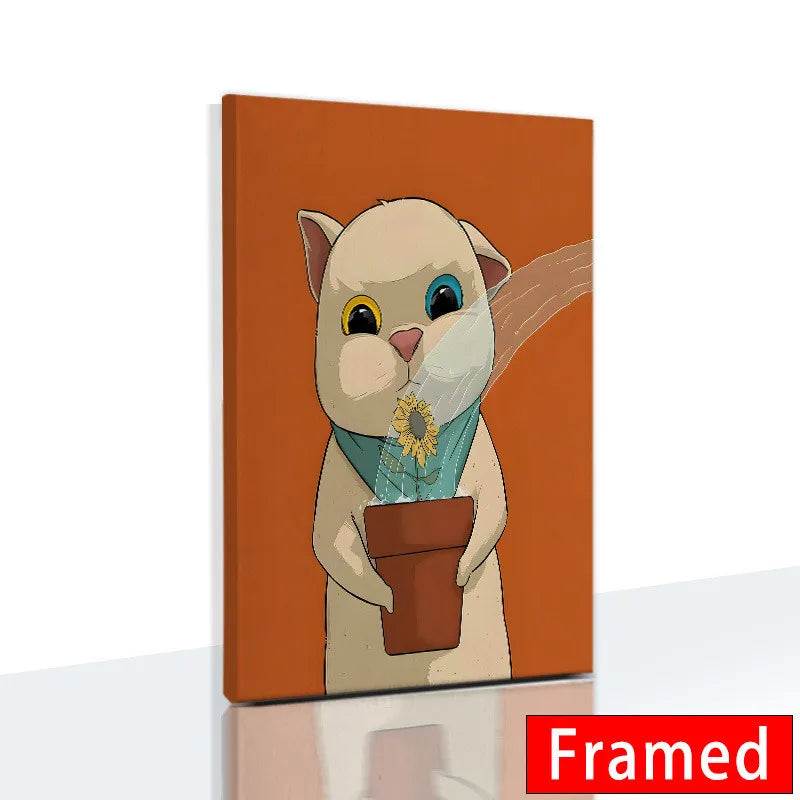 Midnight Cats Framed Canvas