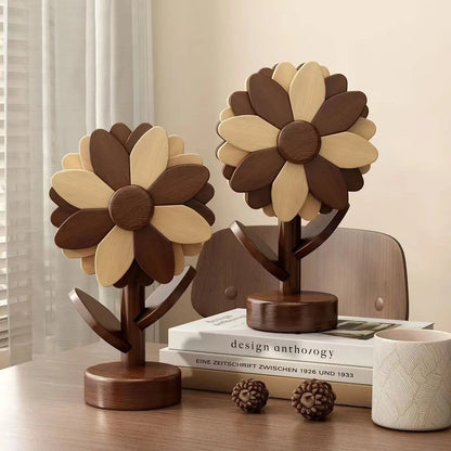 Decorative Sunflower Wood Coaster & Placemat - Table Piece