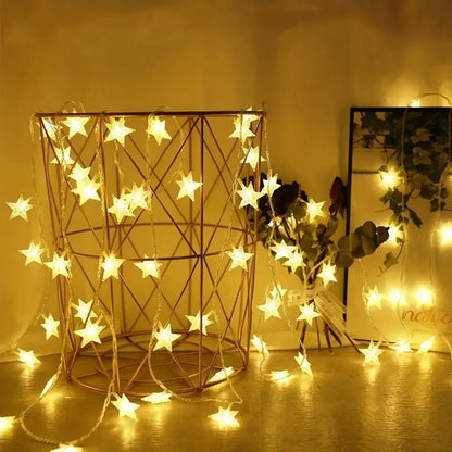 1PC 10/20/30/40 LED Star String Lights