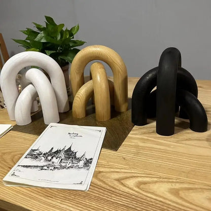 Boho Style Arched Wooden Ornament - Table Piece