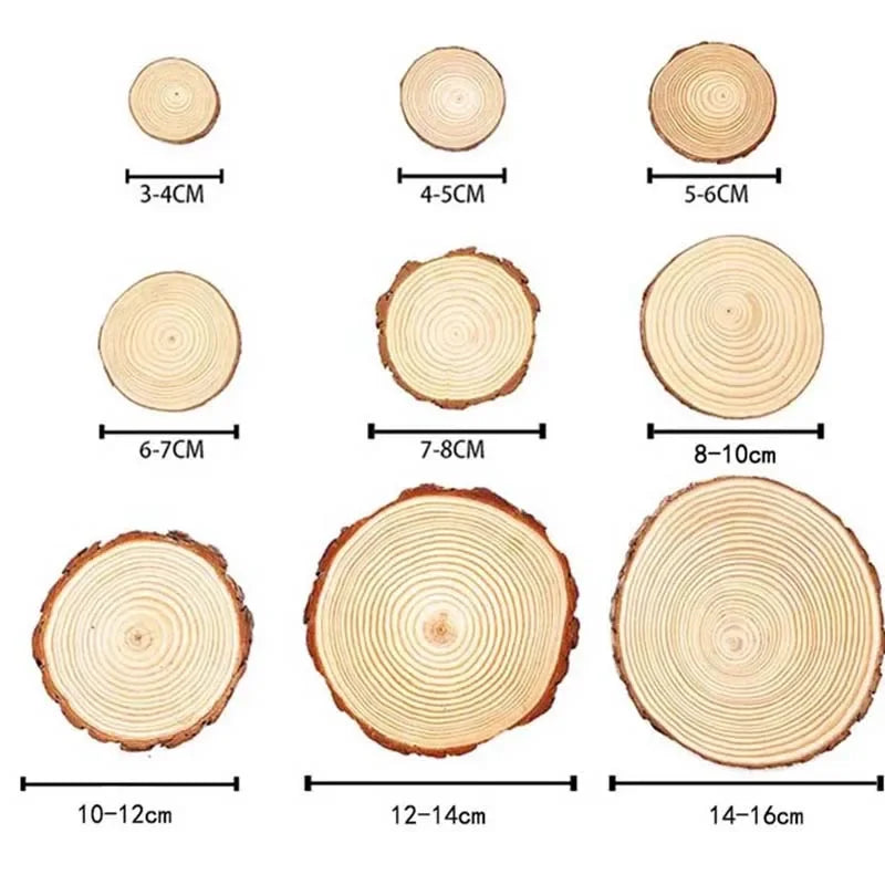 Natural Pine Wood Slices with Bark - Table Piece