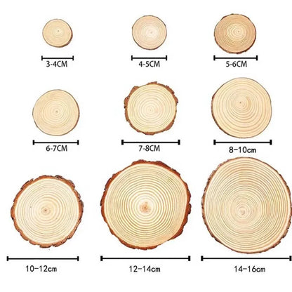 Natural Pine Wood Slices with Bark - Table Piece