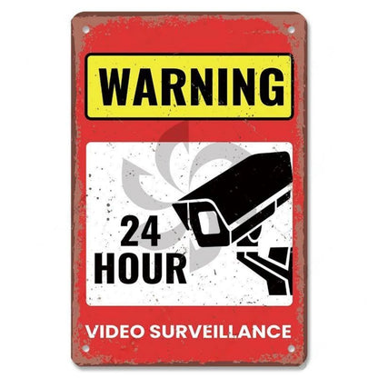 Retro Security Metal Plaque