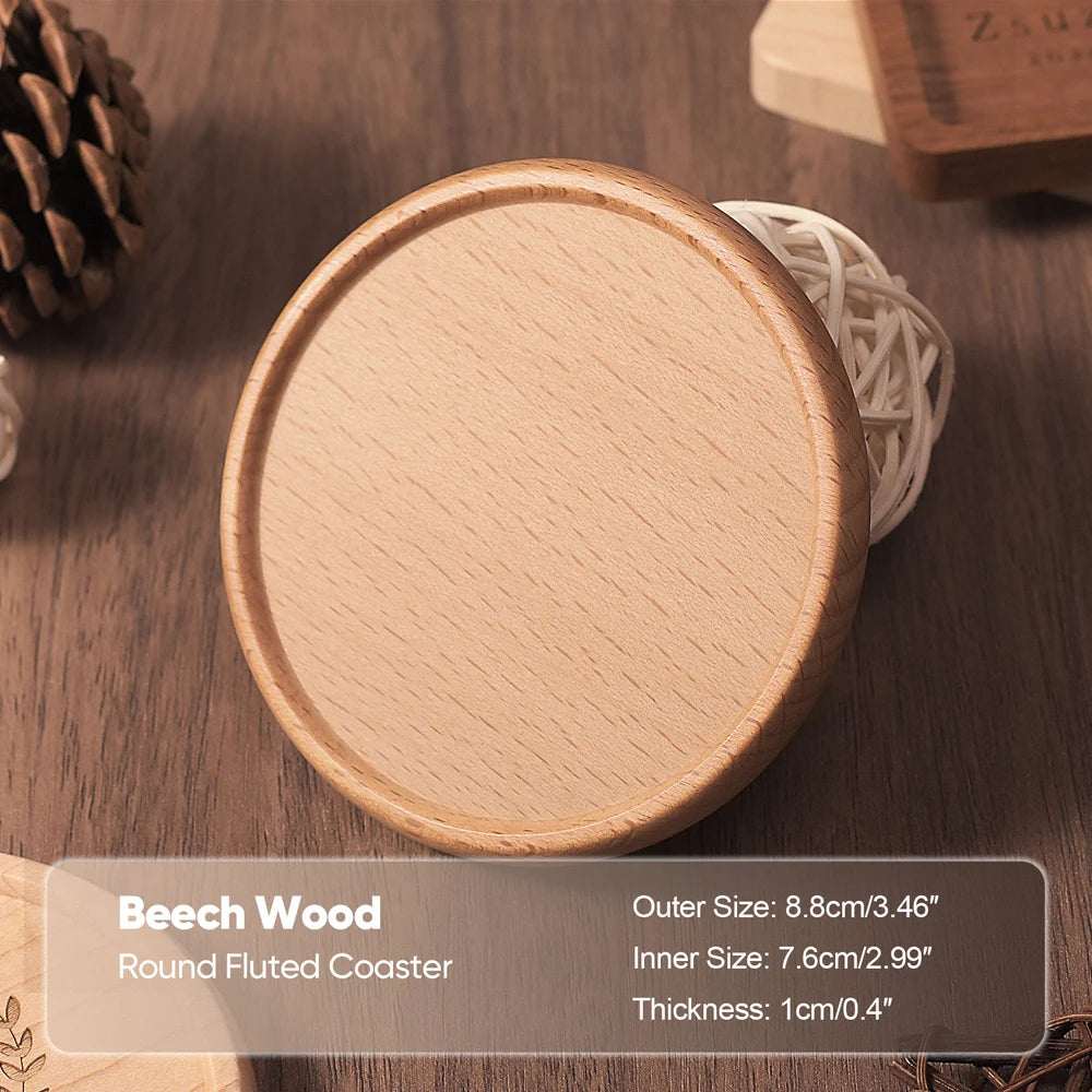 Natural Beech Wood Coffee & Tea Coaster - Table Piece