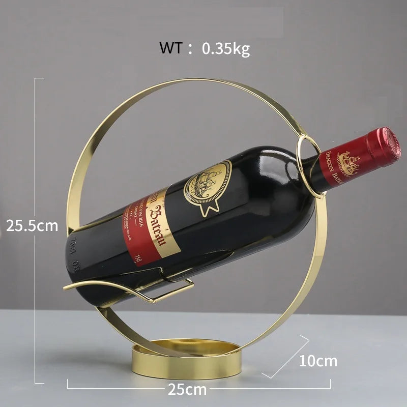 Retro Iron Round Wine Rack Table Piece