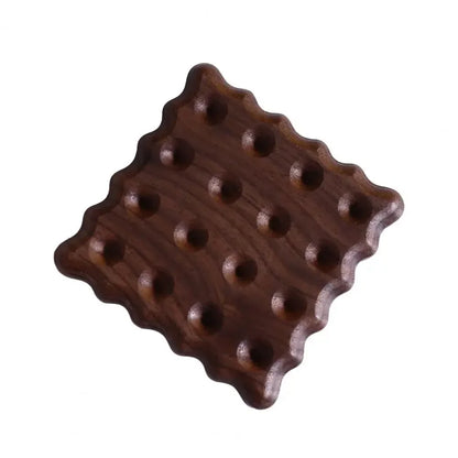 Wooden Cookie Coasters Set 1PCS Walnut Beech Drink Mats Coffee Cup Heat Pad Rustic Kitchen Decor Handmade Wooden Coasters Gifts Table Piece