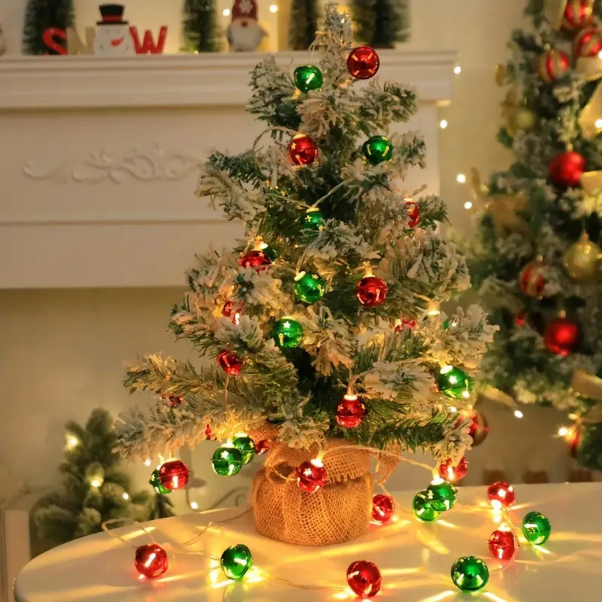 1pc Christmas Red Green Bells String