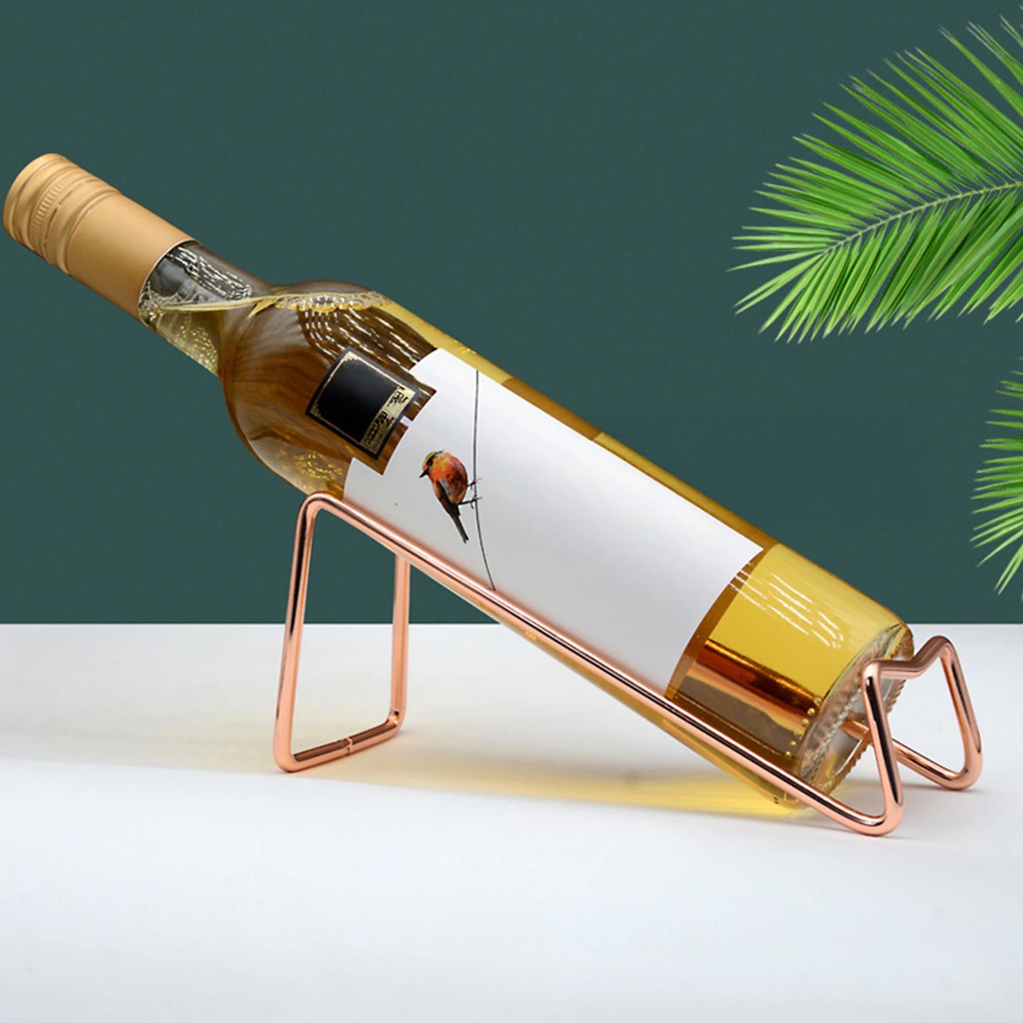 2Pcs Wine Bottle Holder Metal Wine Rack Table Piece