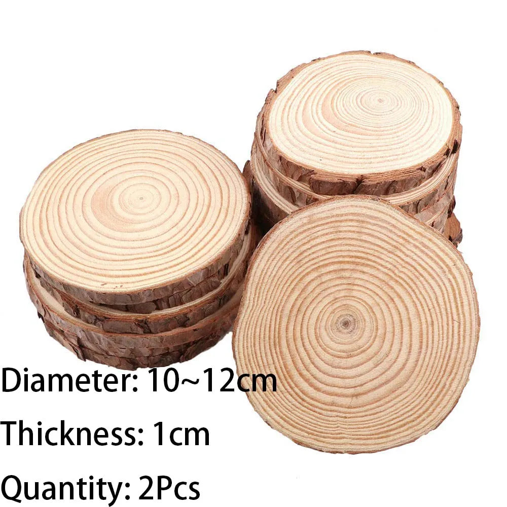 Natural Pine Wood Slices with Bark - Table Piece