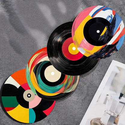 4 Pieces Tape Pattern Printed Coasters, Suitable for Daily Family Party Decoration, Office, Non-Slip Wooden Coasters Table Piece