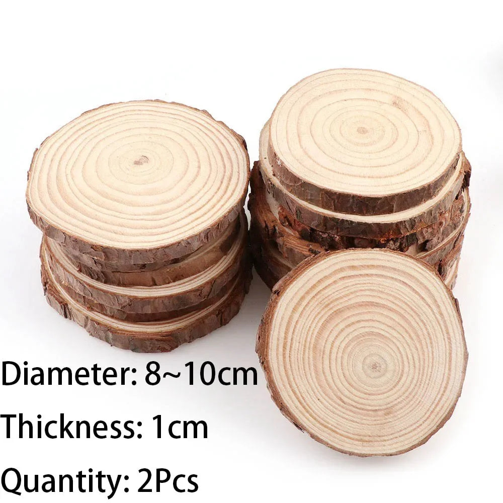 Natural Pine Wood Slices with Bark - Table Piece