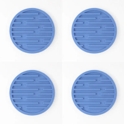 4PCS/lot 10cm Silicone Cup Pad Slip Insulation Pad Round Cup Mat Hot Drink Holder Mug Stand Home Kitchen Tool Cup Coaster Table Piece