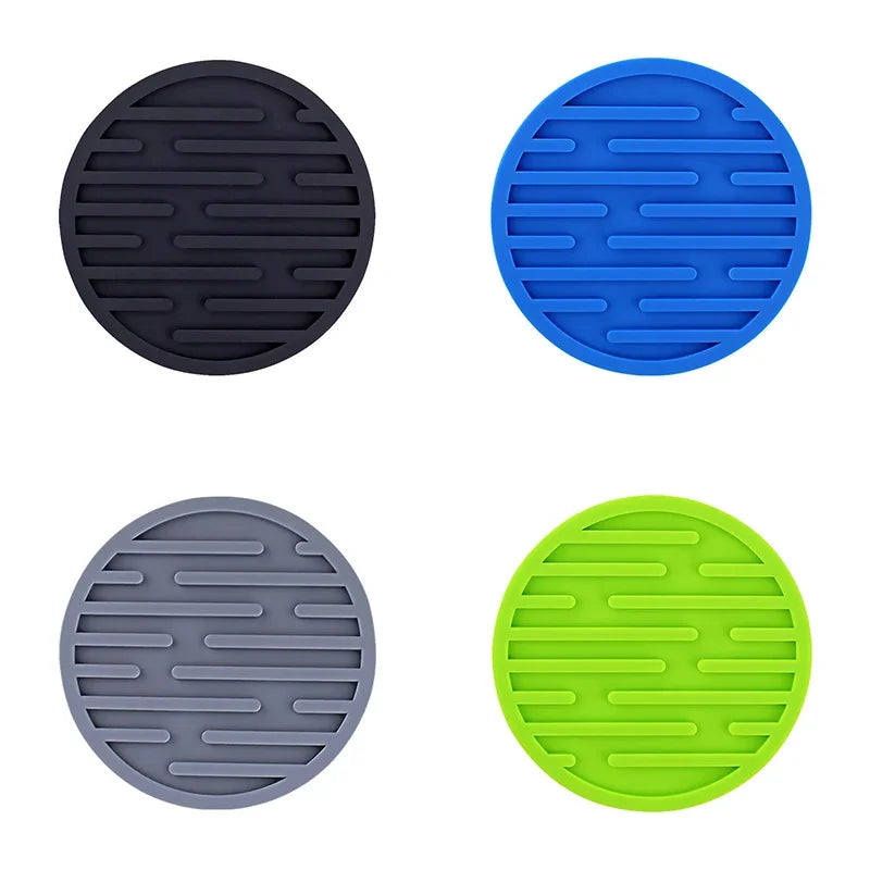 4PCS/lot 10cm Silicone Cup Pad Slip Insulation Pad Round Cup Mat Hot Drink Holder Mug Stand Home Kitchen Tool Cup Coaster Table Piece