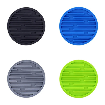 4PCS/lot 10cm Silicone Cup Pad Slip Insulation Pad Round Cup Mat Hot Drink Holder Mug Stand Home Kitchen Tool Cup Coaster Table Piece