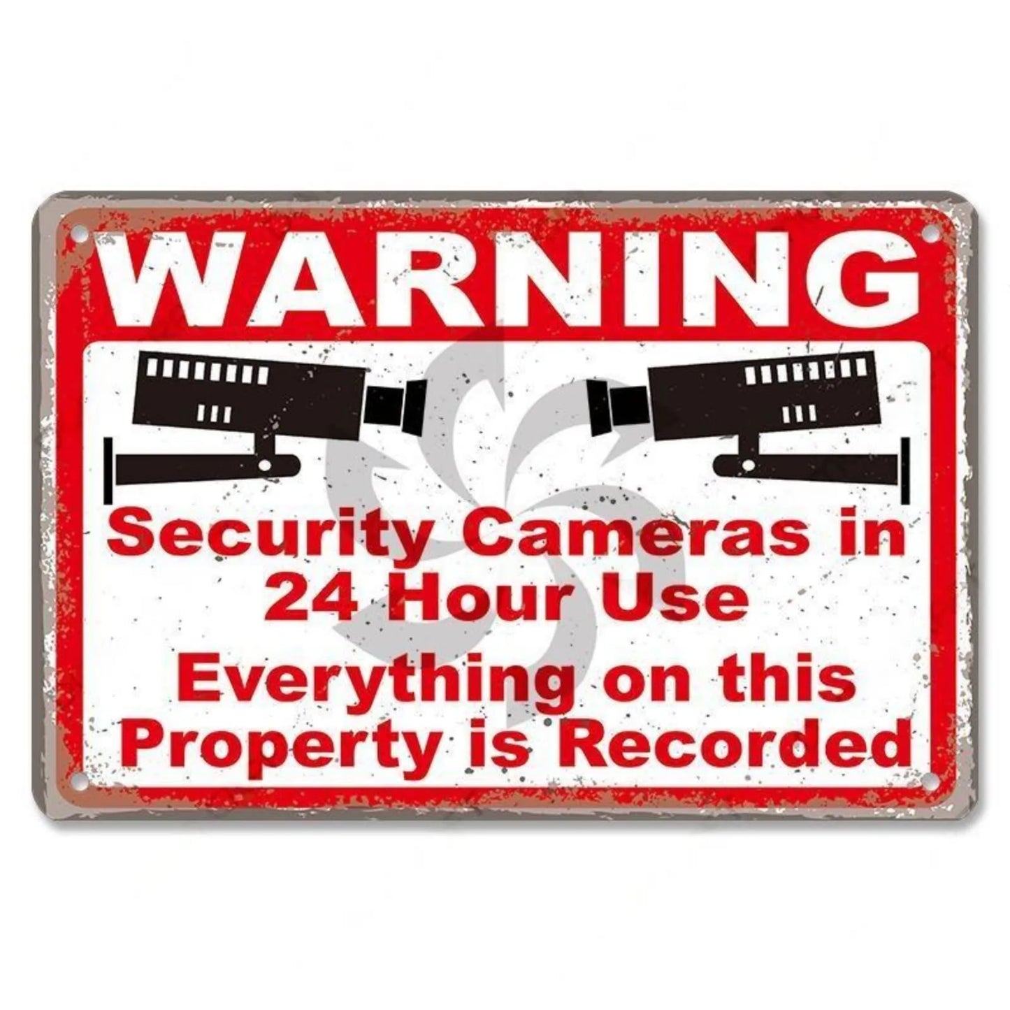 Retro Security Metal Plaque