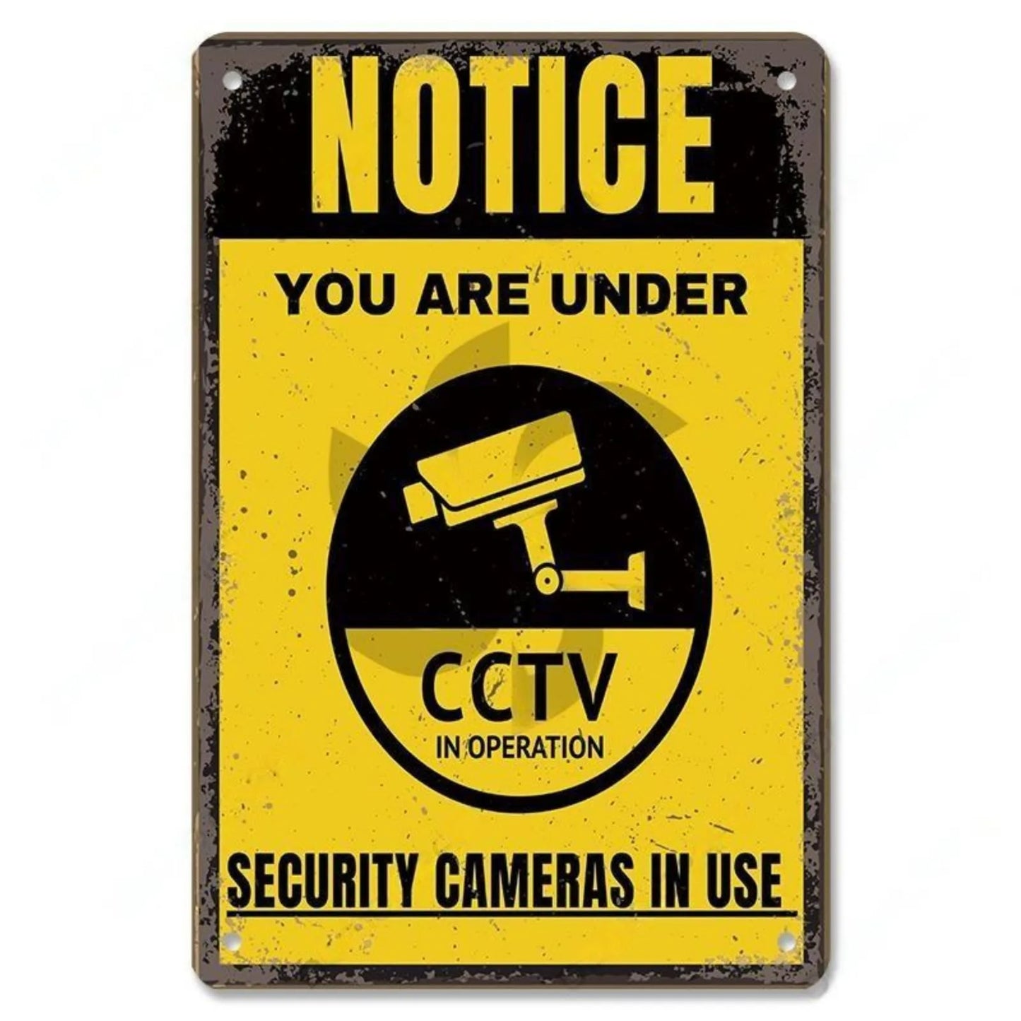 Retro Security Metal Plaque