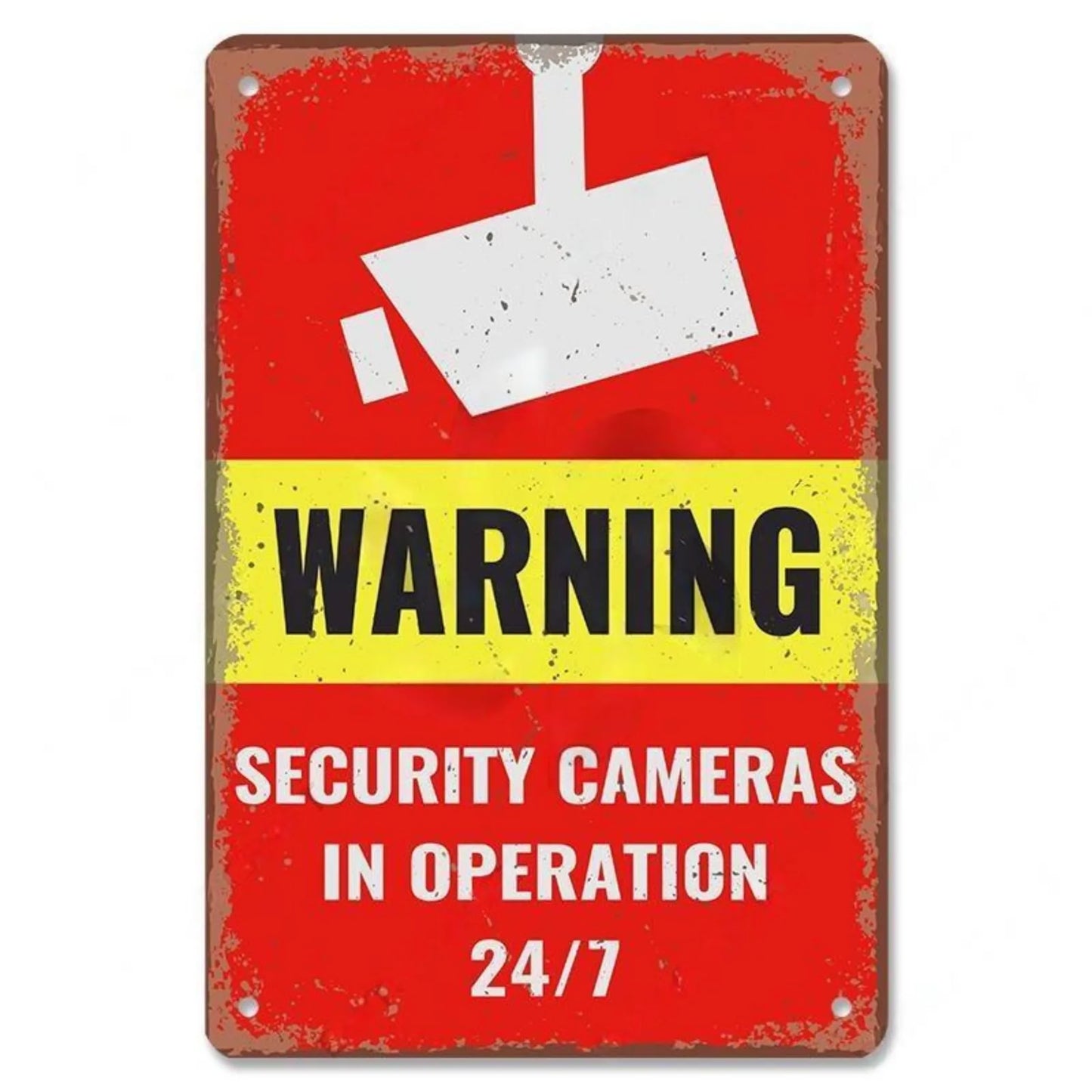 Retro Security Metal Plaque