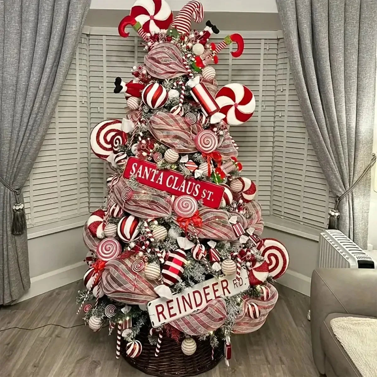 Christmas Tree Decorations Ribbon Mesh