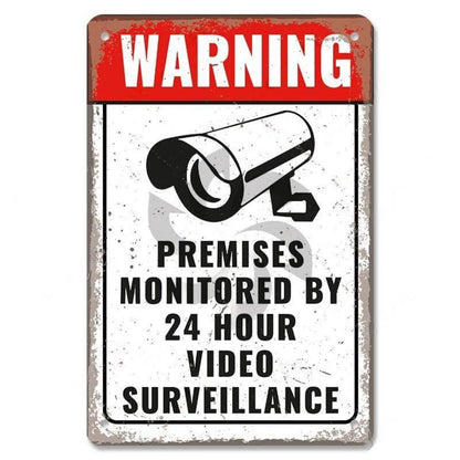 Retro Security Metal Plaque