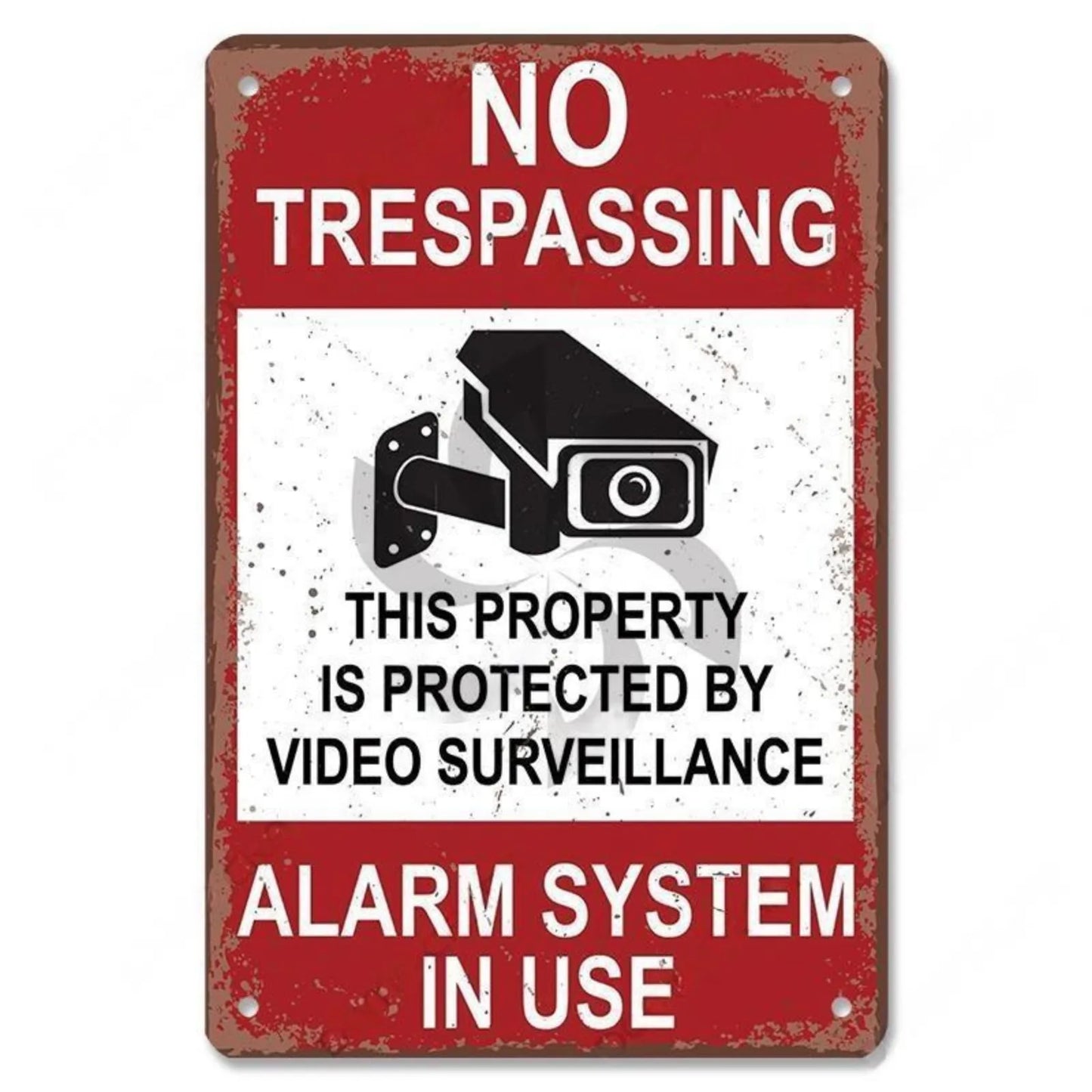 Retro Security Metal Plaque