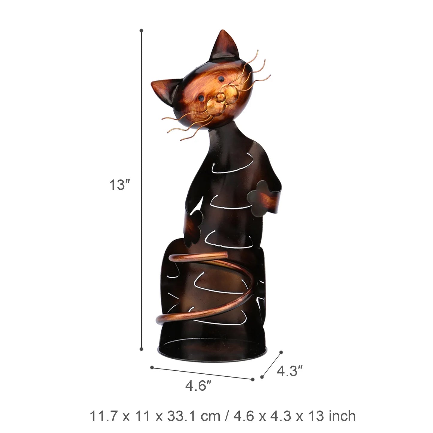 Iron Cat Wine Rack Table Piece