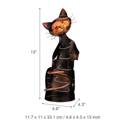 Iron Cat Wine Rack Table Piece