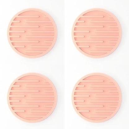 4PCS/lot 10cm Silicone Cup Pad Slip Insulation Pad Round Cup Mat Hot Drink Holder Mug Stand Home Kitchen Tool Cup Coaster Table Piece