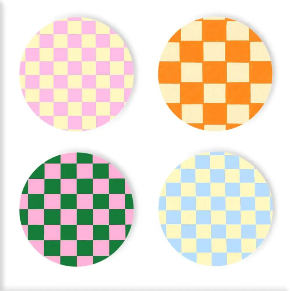 Checkered pattern Wooden Coaster  Suitable For Restaurants And Coffee Shops Easy To Wash And Clean Table Piece