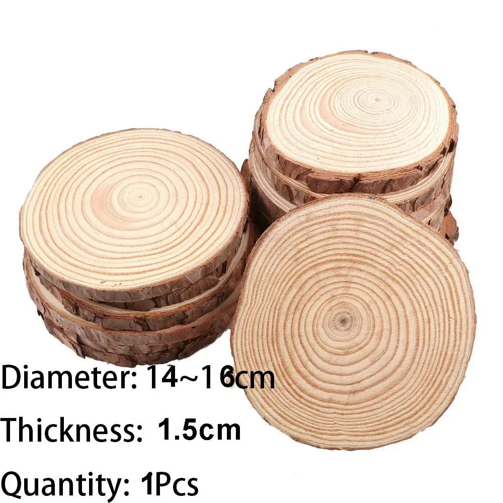 Natural Pine Wood Slices with Bark - Table Piece