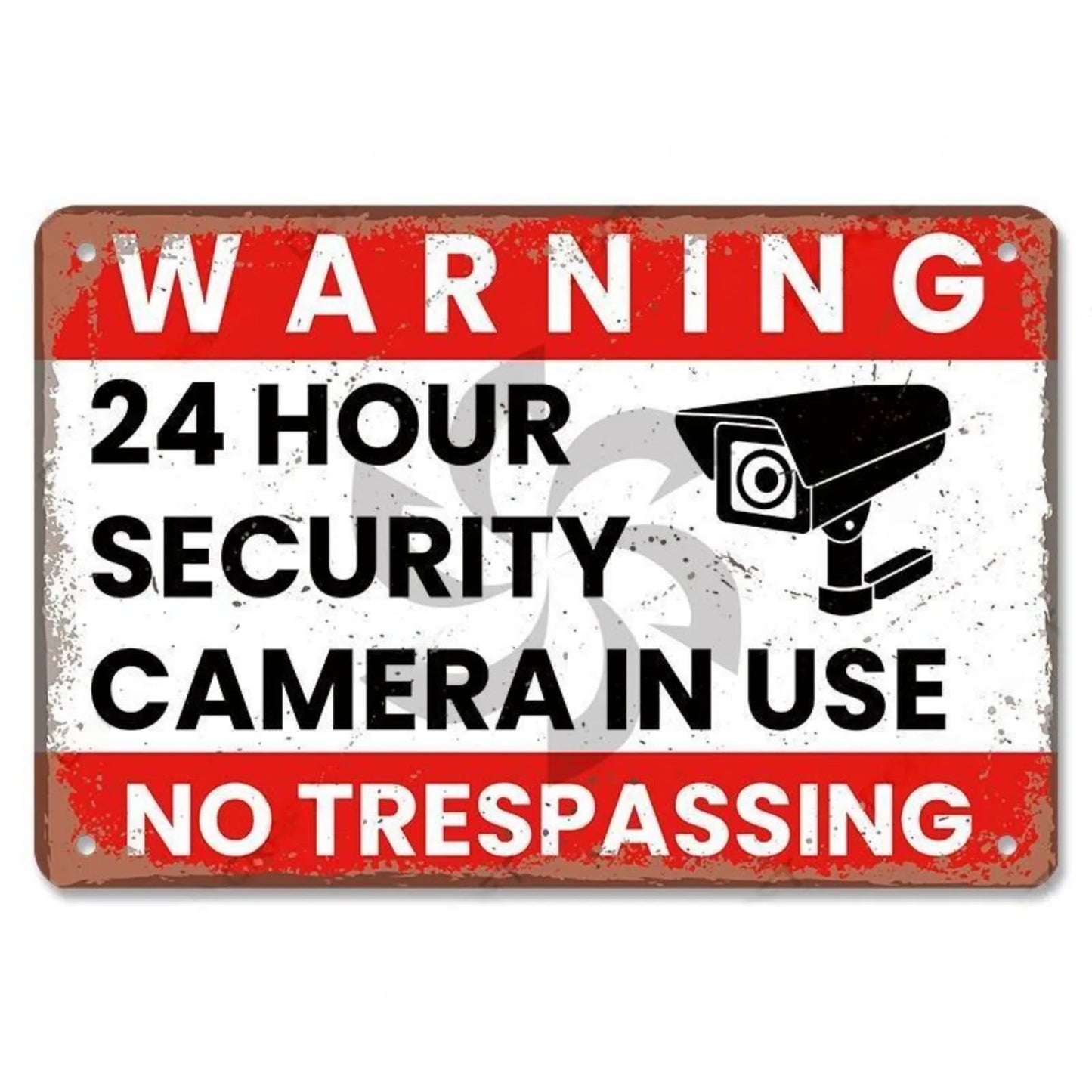 Retro Security Metal Plaque