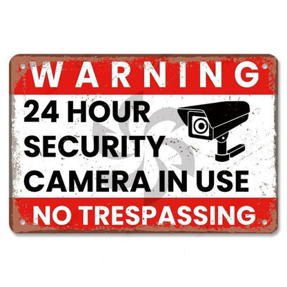 Retro Security Metal Plaque