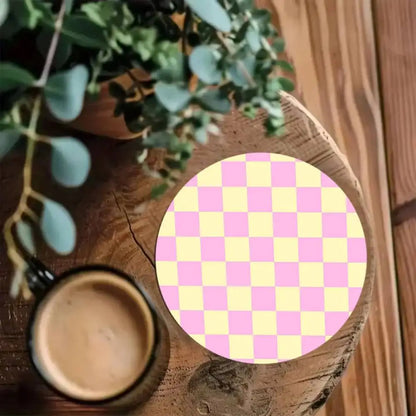 Checkered pattern Wooden Coaster  Suitable For Restaurants And Coffee Shops Easy To Wash And Clean Table Piece
