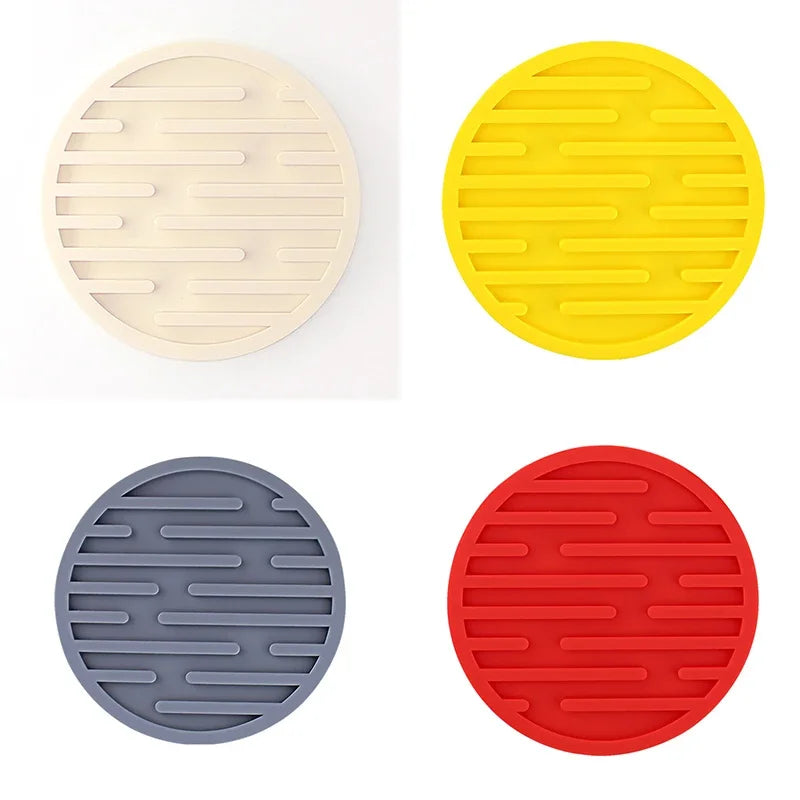 4PCS/lot 10cm Silicone Cup Pad Slip Insulation Pad Round Cup Mat Hot Drink Holder Mug Stand Home Kitchen Tool Cup Coaster Table Piece