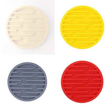 4PCS/lot 10cm Silicone Cup Pad Slip Insulation Pad Round Cup Mat Hot Drink Holder Mug Stand Home Kitchen Tool Cup Coaster Table Piece