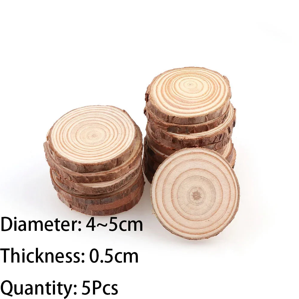 Natural Pine Wood Slices with Bark - Table Piece