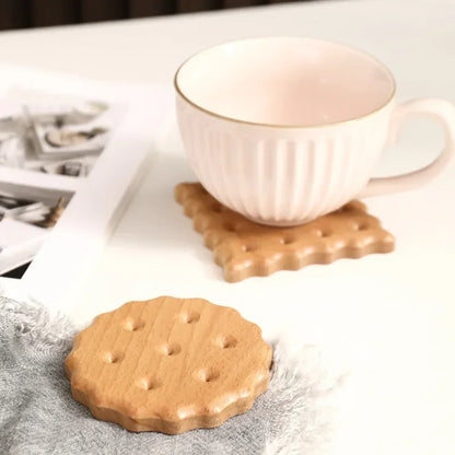 Wooden Cookie Coasters Set 1PCS Walnut Beech Drink Mats Coffee Cup Heat Pad Rustic Kitchen Decor Handmade Wooden Coasters Gifts Table Piece