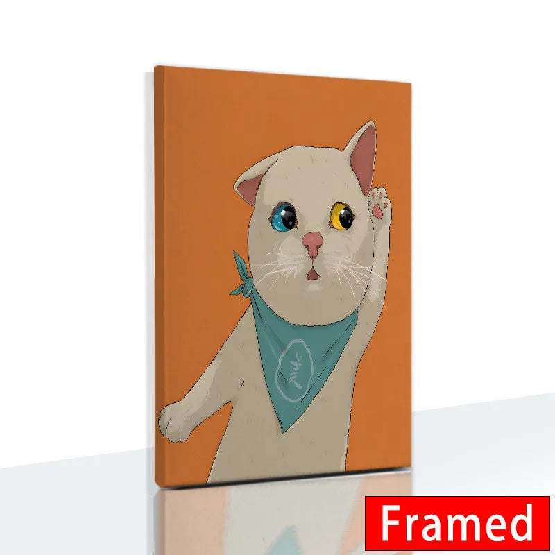 Midnight Cats Framed Canvas
