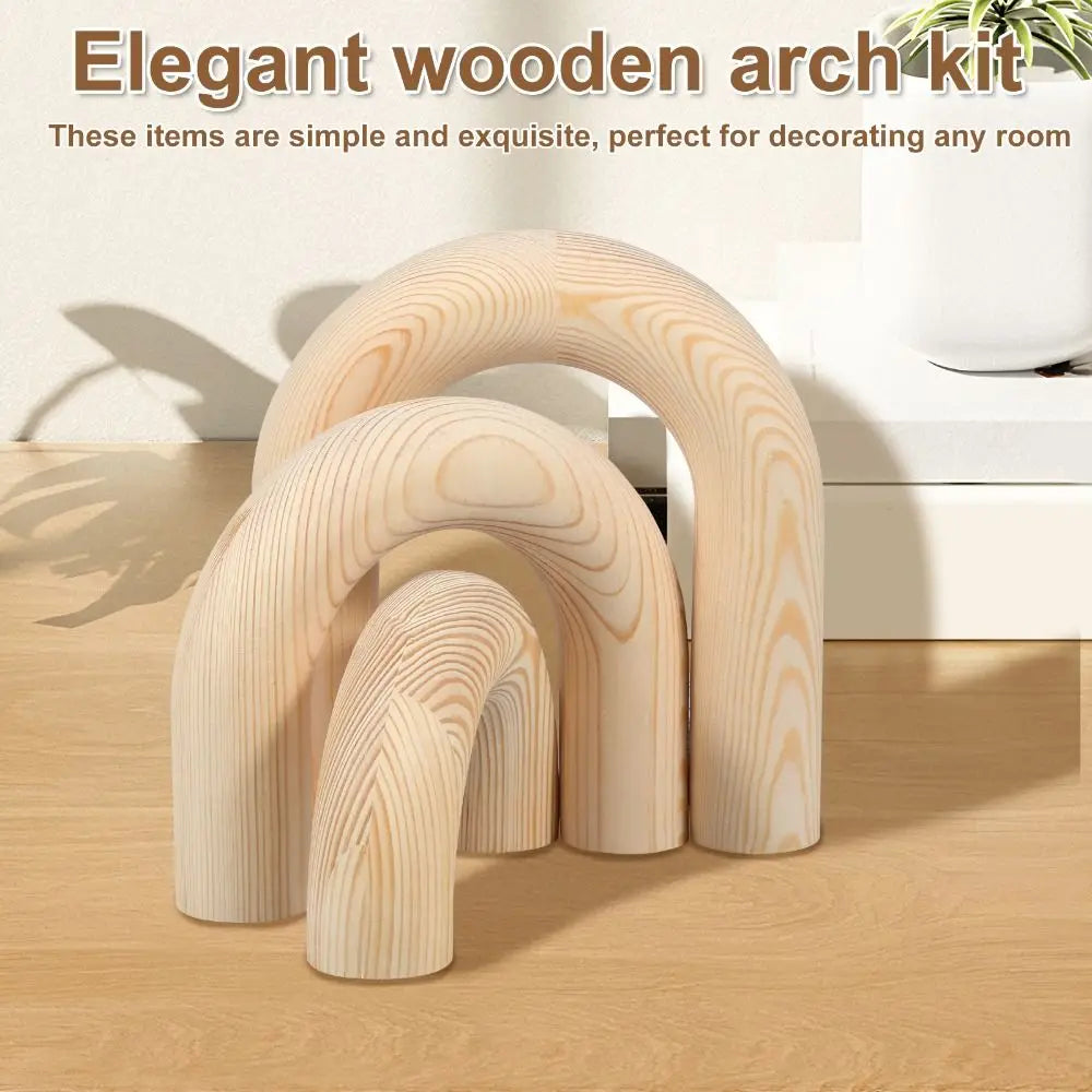 Boho Style Arched Wooden Ornament - Table Piece