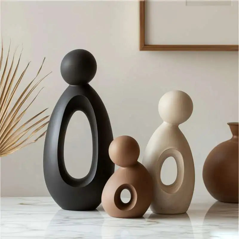 Modern Nordic Family Hollow Sculpture - Table Piece