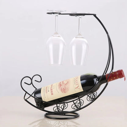 Metal Wine Rack Hanging Wine Glass Holder Table Piece