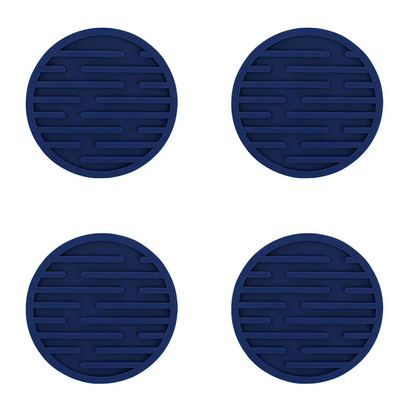 4PCS/lot 10cm Silicone Cup Pad Slip Insulation Pad Round Cup Mat Hot Drink Holder Mug Stand Home Kitchen Tool Cup Coaster Table Piece