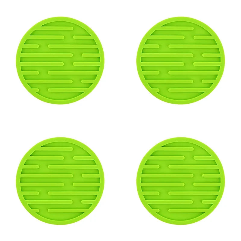 4PCS/lot 10cm Silicone Cup Pad Slip Insulation Pad Round Cup Mat Hot Drink Holder Mug Stand Home Kitchen Tool Cup Coaster Table Piece