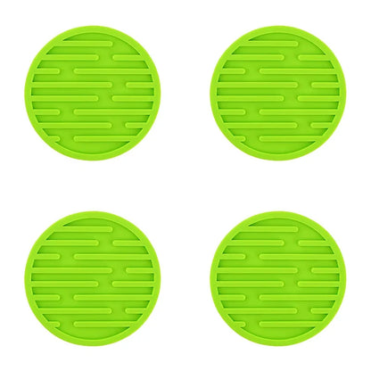 4PCS/lot 10cm Silicone Cup Pad Slip Insulation Pad Round Cup Mat Hot Drink Holder Mug Stand Home Kitchen Tool Cup Coaster Table Piece