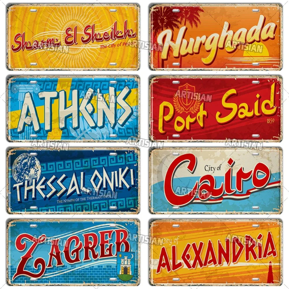 Wanderlust Metal Travel Sign