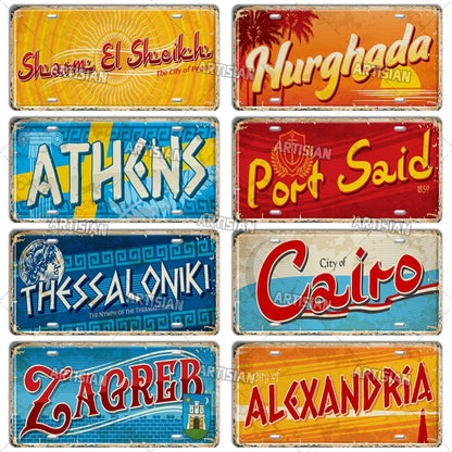 Wanderlust Metal Travel Sign