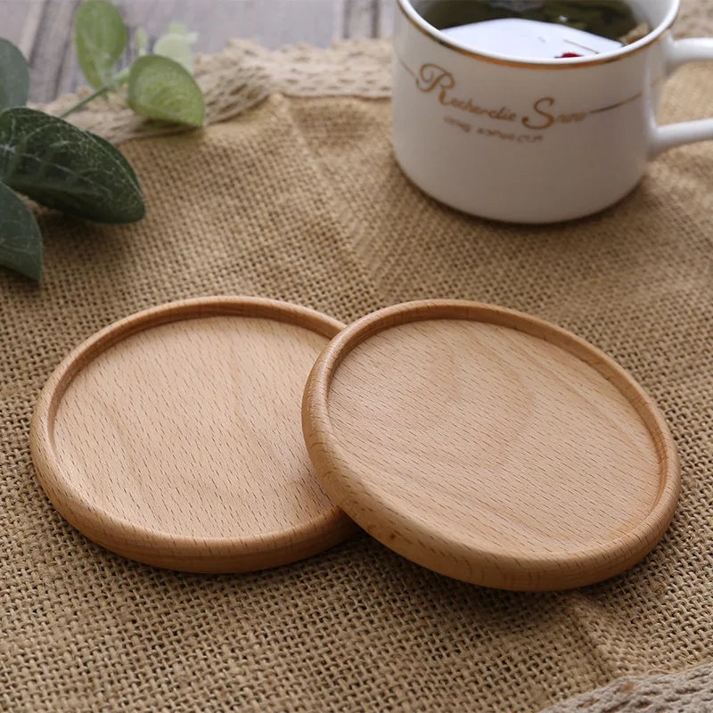 Natural Beech Wood Coffee & Tea Coaster - Table Piece
