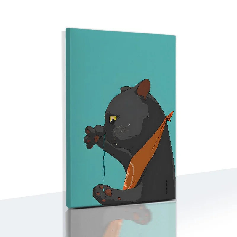 Midnight Cats Framed Canvas