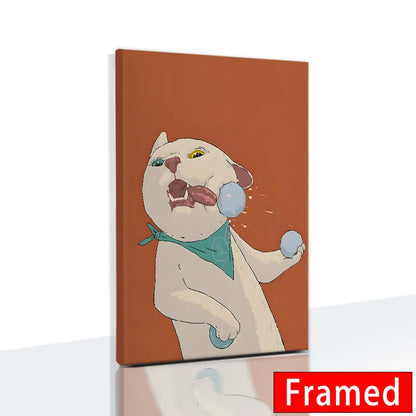 Midnight Cats Framed Canvas