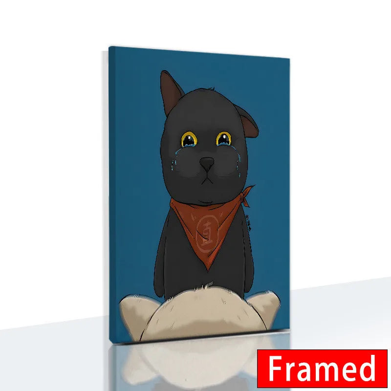 Midnight Cats Framed Canvas