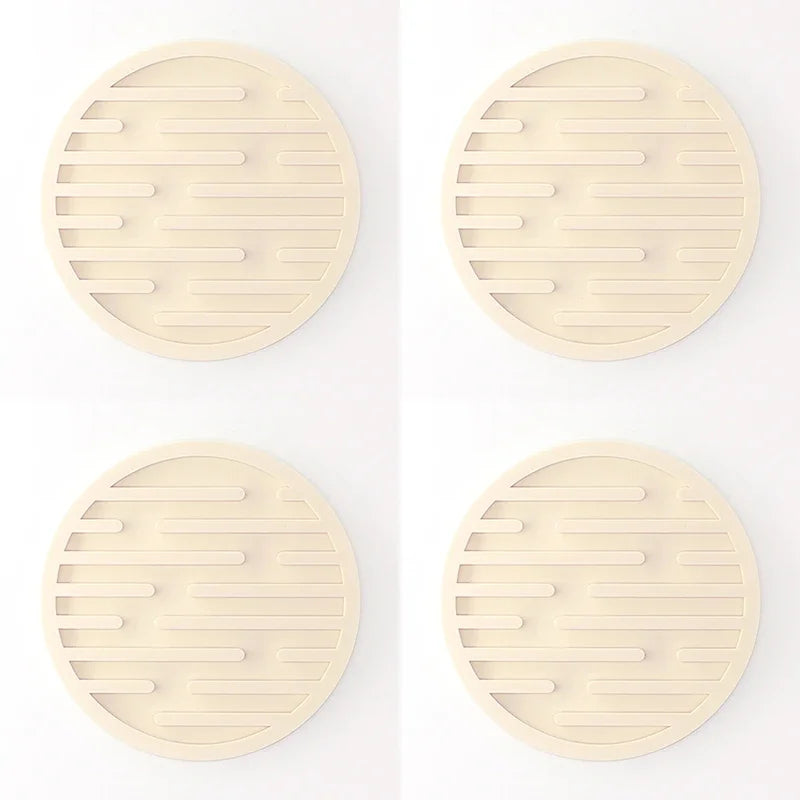 4PCS/lot 10cm Silicone Cup Pad Slip Insulation Pad Round Cup Mat Hot Drink Holder Mug Stand Home Kitchen Tool Cup Coaster Table Piece